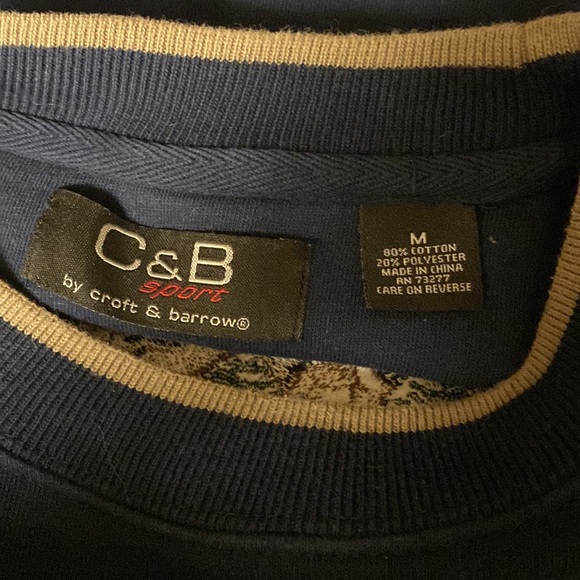 NWOT Mens Navy Blue C & B Sport Craft & Barrow Sweatshirt Size Medium - Picture 3 of 3